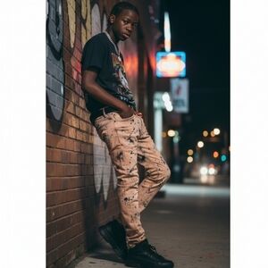 💥Born Fly Tie Dye Jeans with Stretch. Men's Size: Waist 34x32 Inseam.